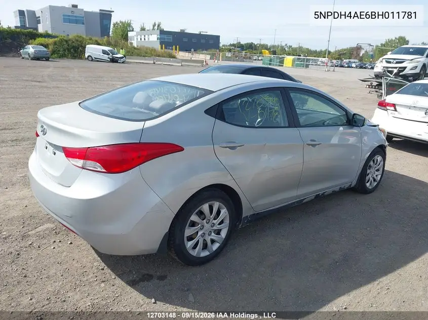 2011 HYUNDAI ELANTRA VIN 5NPDH4AE6BH011781 — фото 4