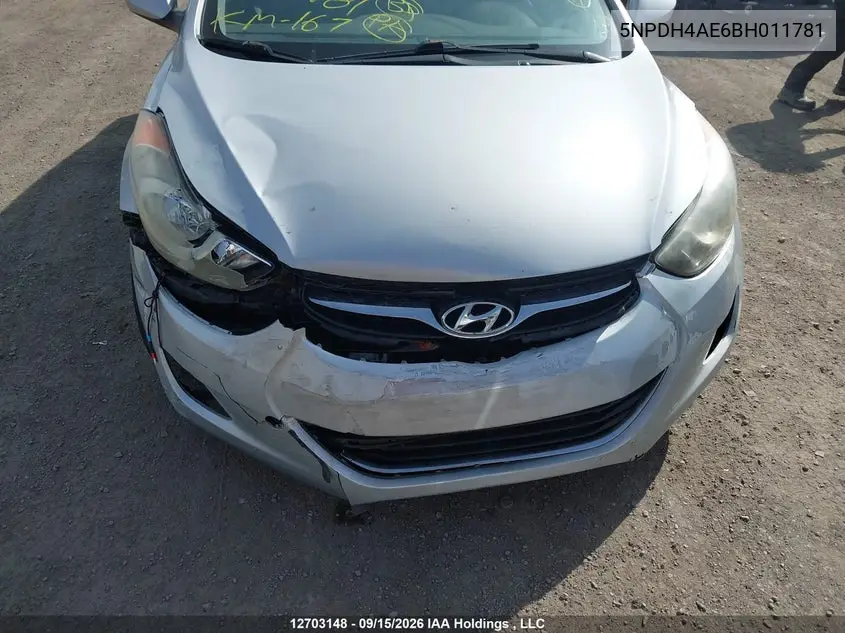 2011 HYUNDAI ELANTRA VIN 5NPDH4AE6BH011781 — фото 6