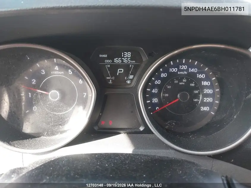 2011 HYUNDAI ELANTRA VIN 5NPDH4AE6BH011781 — фото 7