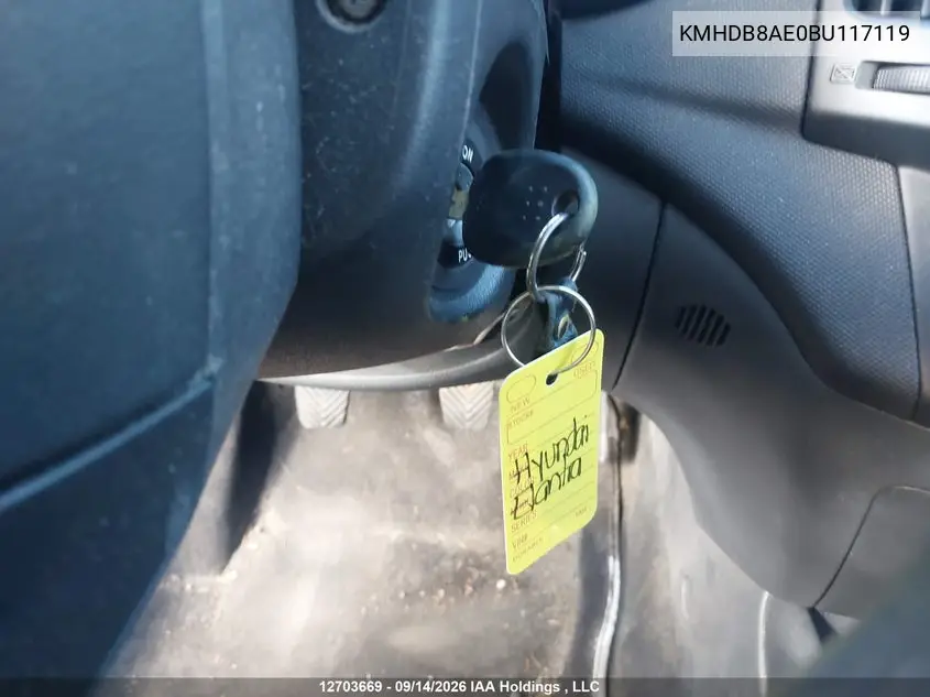 2011 HYUNDAI ELANTRA VIN KMHDB8AE0BU117119 — фото 10