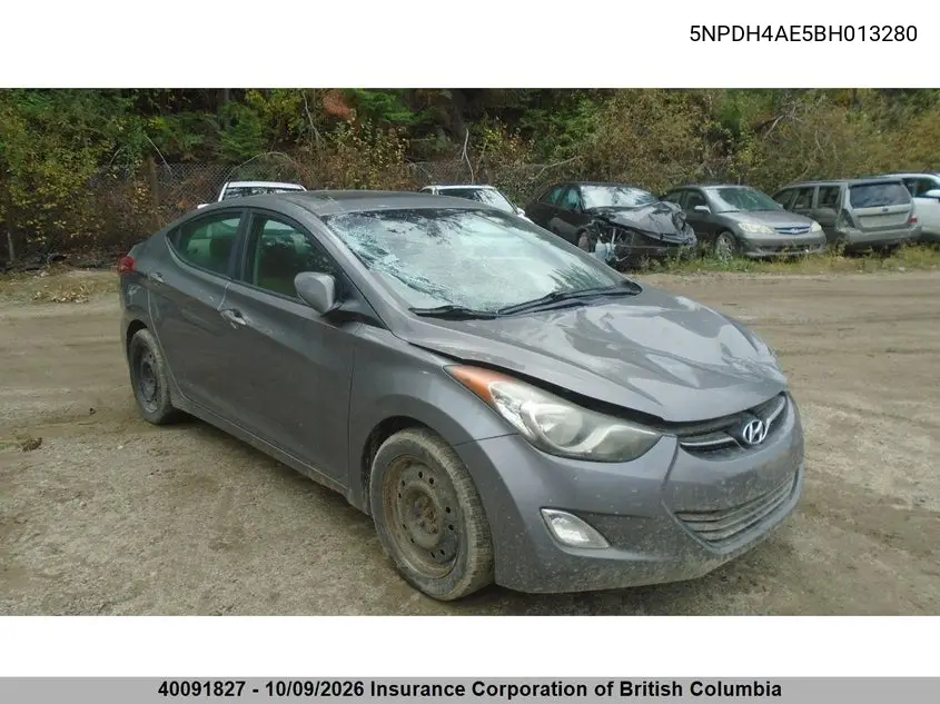 HYUNDAI ELANTRA 2011, VIN 5NPDH4AE5BH013280