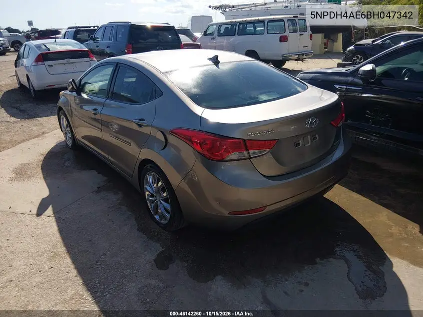 2011 HYUNDAI ELANTRA VIN 5NPDH4AE6BH047342 — фото 3