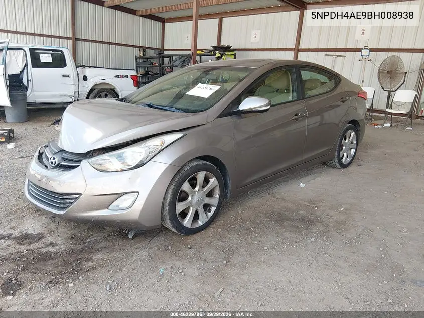 2011 HYUNDAI ELANTRA VIN 5NPDH4AE9BH008938 — фото 2