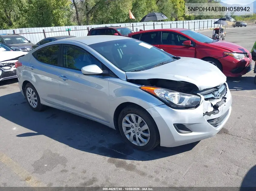 HYUNDAI ELANTRA 2011, VIN 5NPDH4AE8BH058942