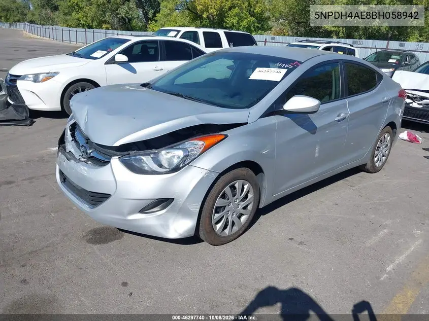 2011 HYUNDAI ELANTRA VIN 5NPDH4AE8BH058942 — фото 2