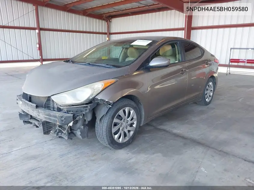 2011 HYUNDAI ELANTRA VIN 5NPDH4AE5BH059580 — фото 2