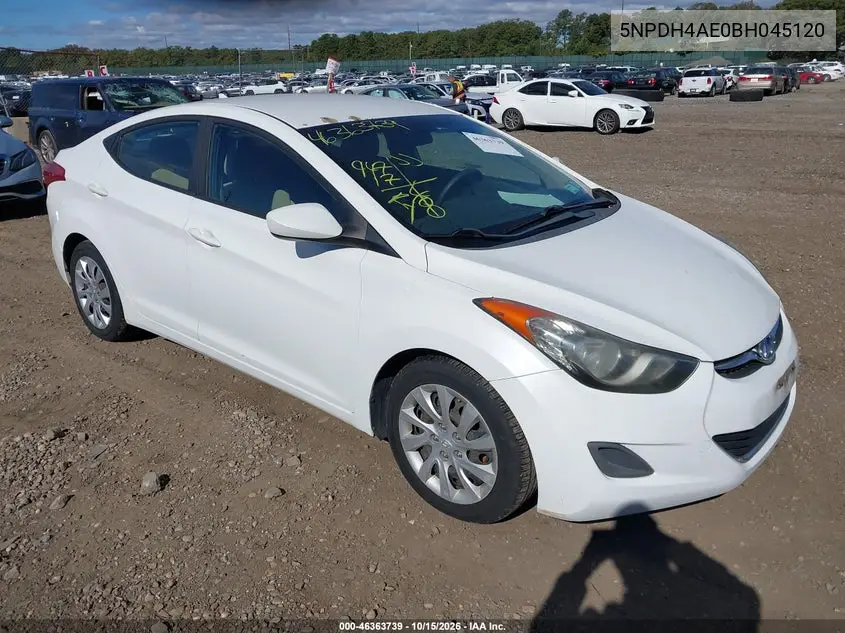 HYUNDAI ELANTRA 2011, VIN 5NPDH4AE0BH045120