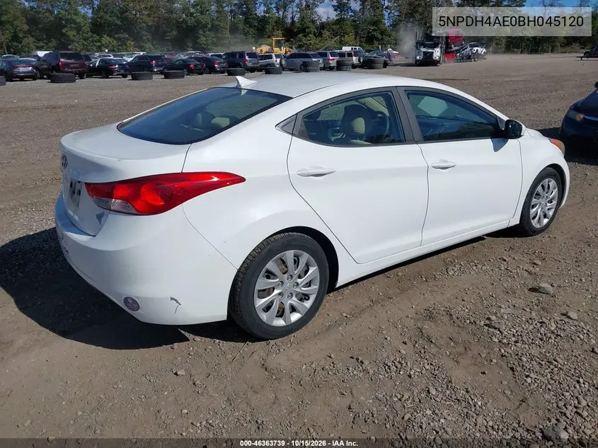 2011 HYUNDAI ELANTRA VIN 5NPDH4AE0BH045120 — фото 4