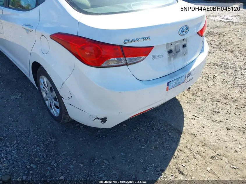 2011 HYUNDAI ELANTRA VIN 5NPDH4AE0BH045120 — фото 6