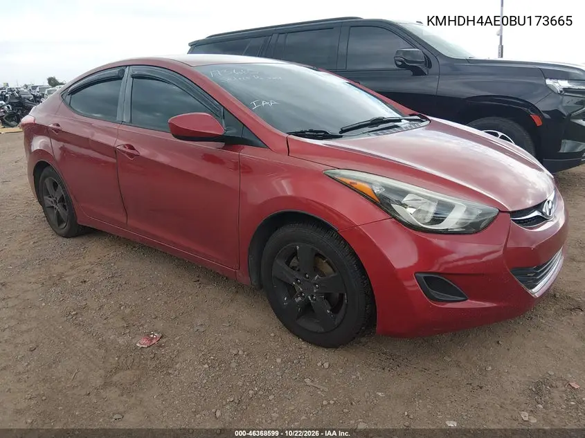 HYUNDAI ELANTRA 2011, VIN KMHDH4AE0BU173665