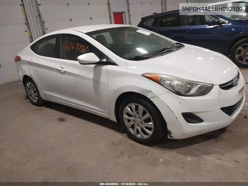 HYUNDAI ELANTRA 2011, VIN 5NPDH4AE6BH032100