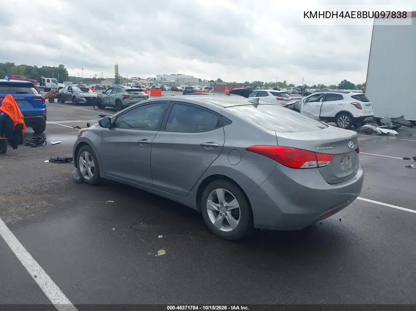 2011 HYUNDAI ELANTRA VIN KMHDH4AE8BU097838 — фото 3