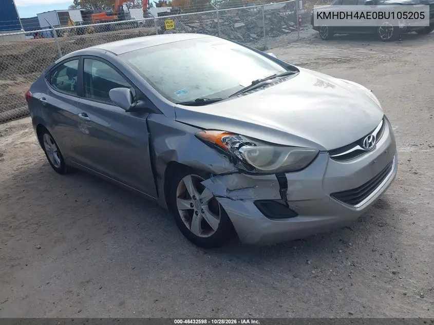 HYUNDAI ELANTRA 2011, VIN KMHDH4AE0BU105205
