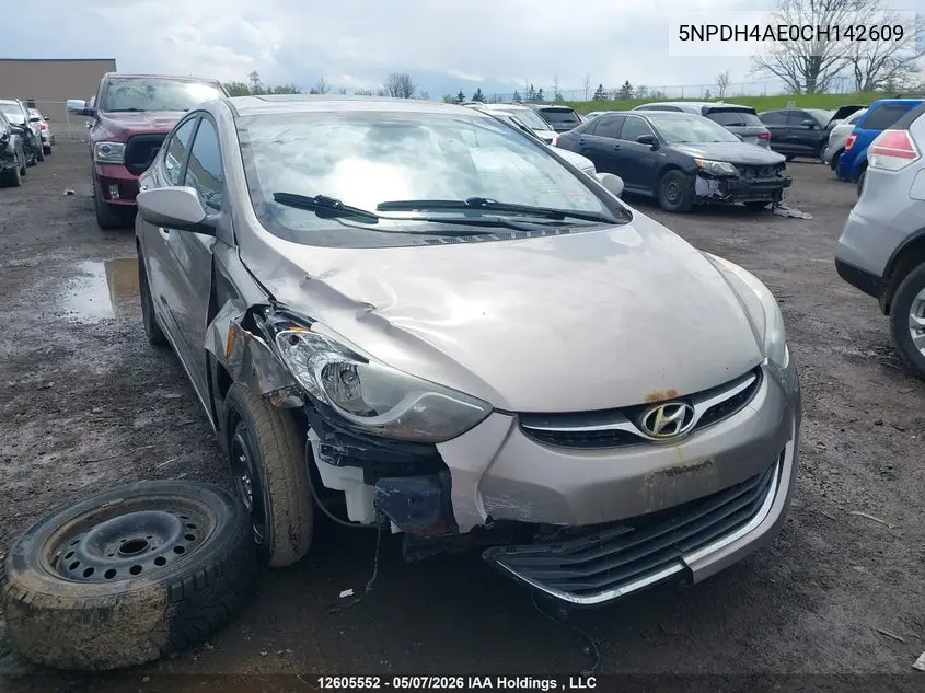 HYUNDAI ELANTRA 2012, VIN 5NPDH4AE0CH142609