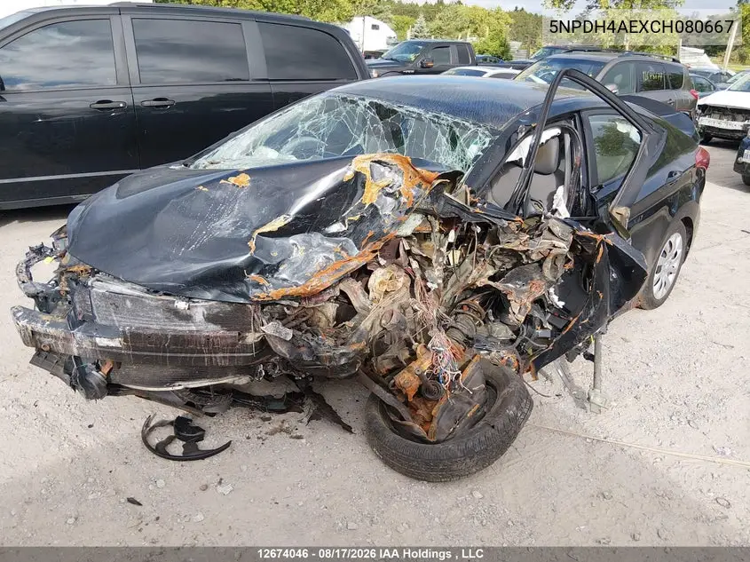2012 HYUNDAI ELANTRA VIN 5NPDH4AEXCH080667 — фото 2