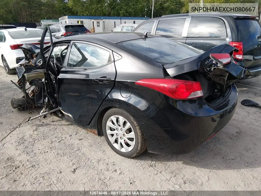 2012 HYUNDAI ELANTRA VIN 5NPDH4AEXCH080667 — фото 3