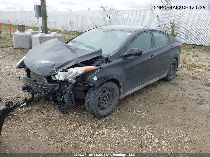 2012 HYUNDAI ELANTRA VIN 5NPDH4AEXCH120729 — фото 2