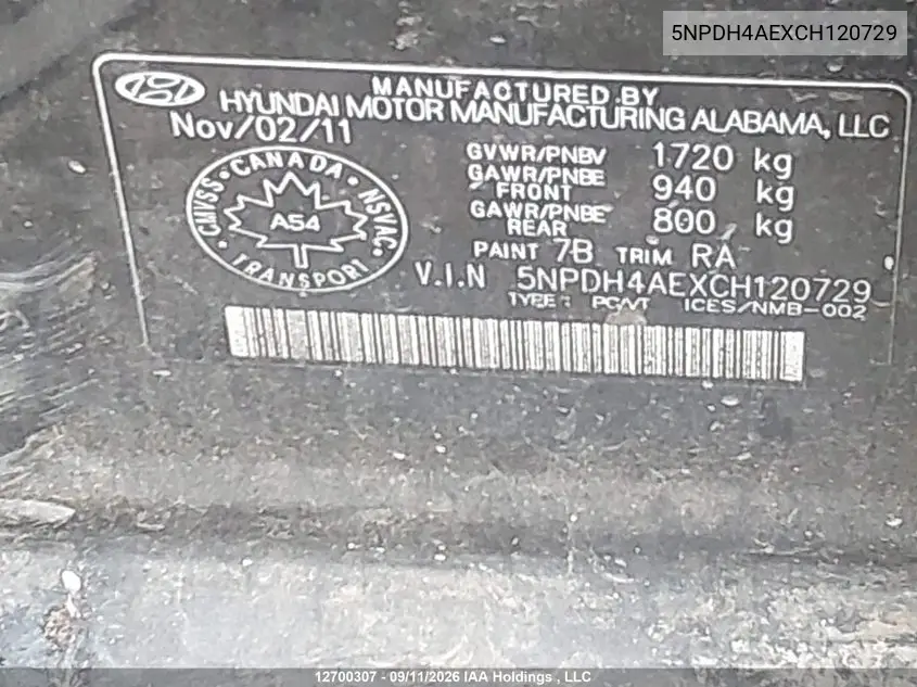2012 HYUNDAI ELANTRA VIN 5NPDH4AEXCH120729 — фото 21