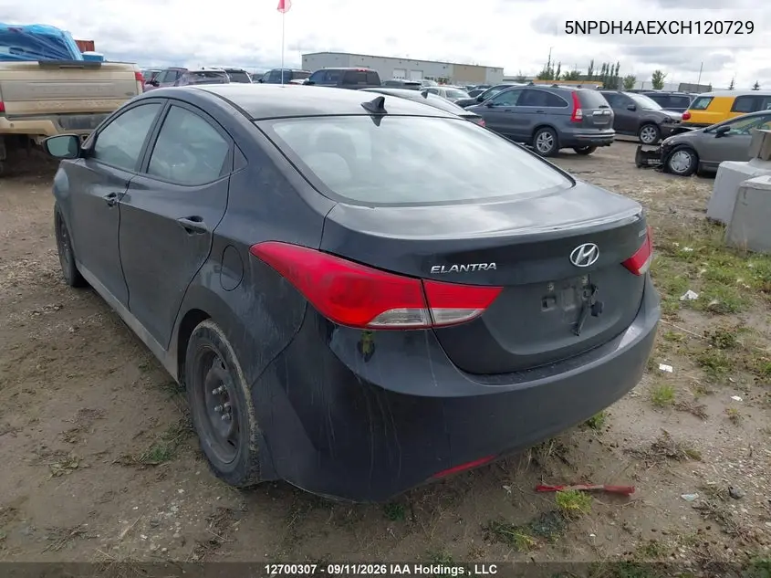 2012 HYUNDAI ELANTRA VIN 5NPDH4AEXCH120729 — фото 3