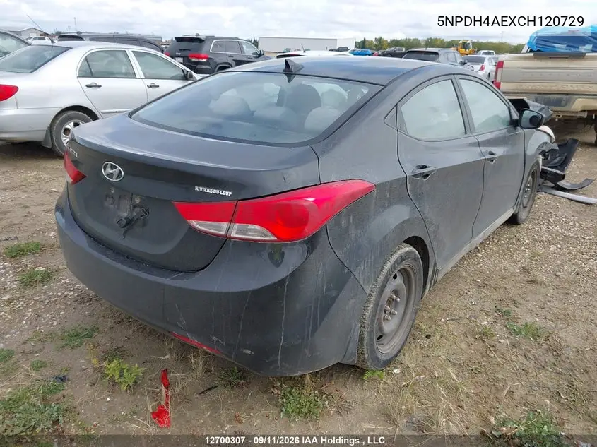 2012 HYUNDAI ELANTRA VIN 5NPDH4AEXCH120729 — фото 4
