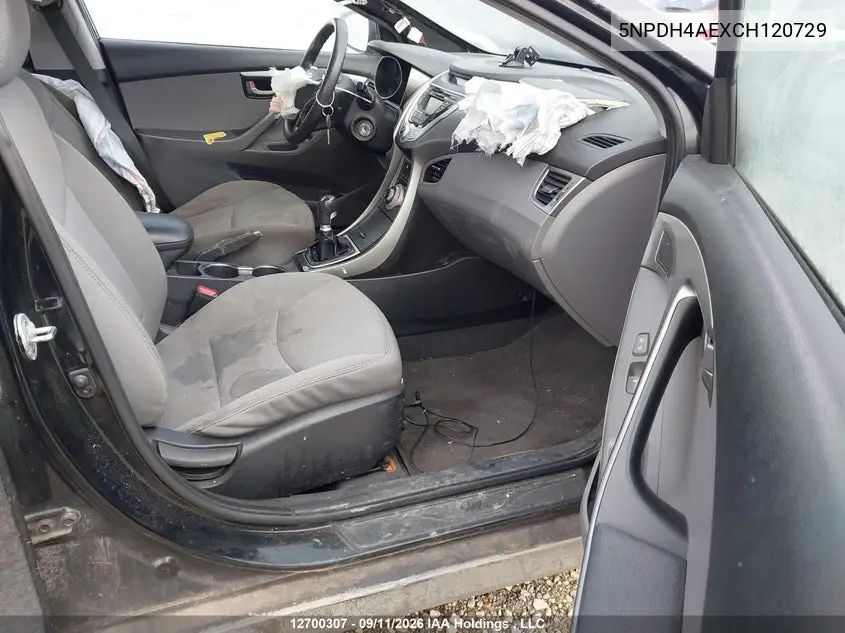 2012 HYUNDAI ELANTRA VIN 5NPDH4AEXCH120729 — фото 5