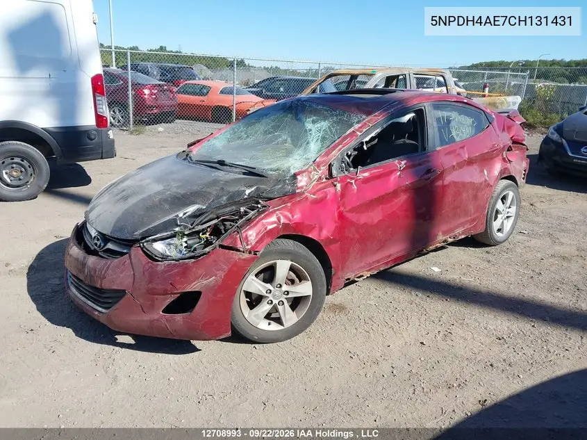 2012 HYUNDAI ELANTRA VIN 5NPDH4AE7CH131431 — фото 2