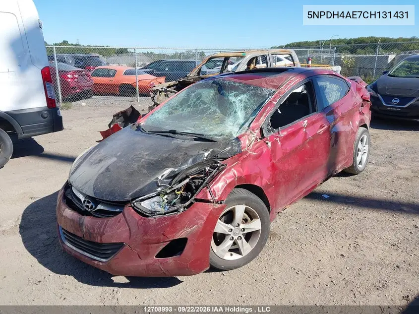 2012 HYUNDAI ELANTRA VIN 5NPDH4AE7CH131431 — фото 6