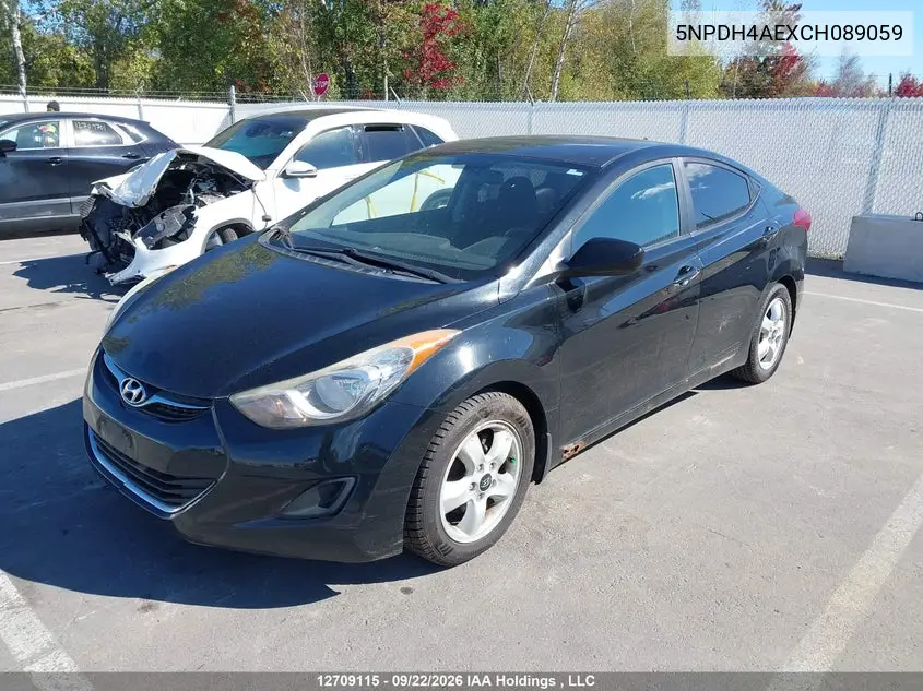 2012 HYUNDAI ELANTRA VIN 5NPDH4AEXCH089059 — фото 2
