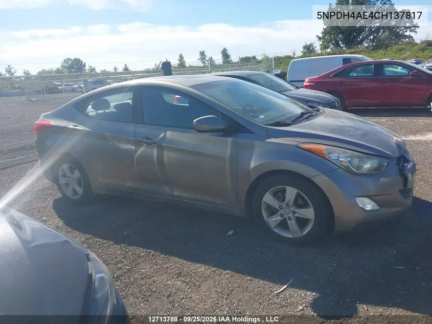 2012 HYUNDAI ELANTRA VIN 5NPDH4AE4CH137817 — фото 12