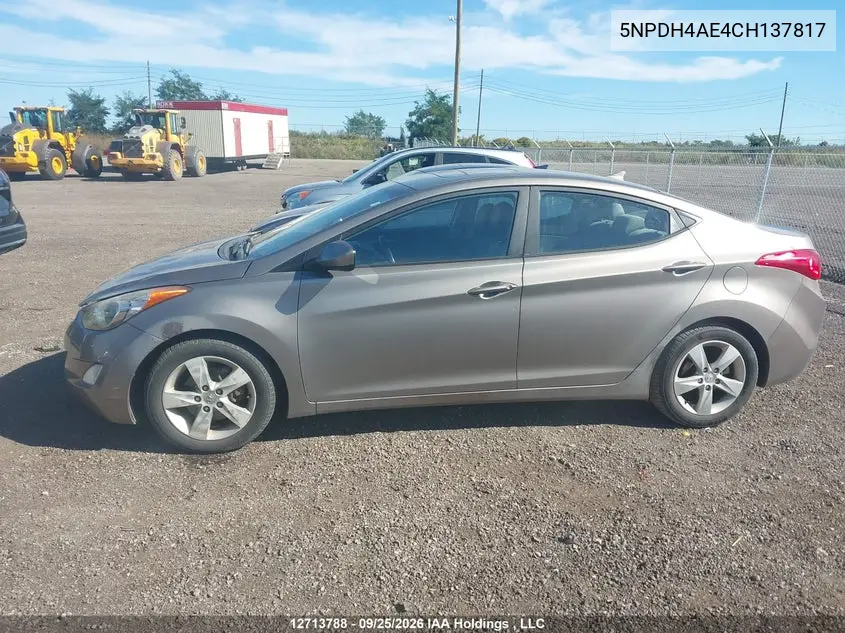 2012 HYUNDAI ELANTRA VIN 5NPDH4AE4CH137817 — фото 13
