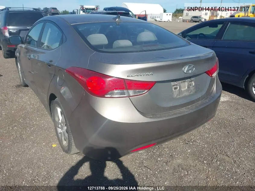 2012 HYUNDAI ELANTRA VIN 5NPDH4AE4CH137817 — фото 3