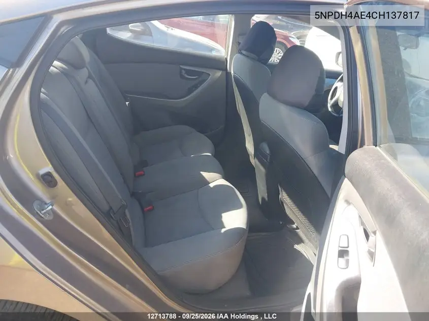 2012 HYUNDAI ELANTRA VIN 5NPDH4AE4CH137817 — фото 8