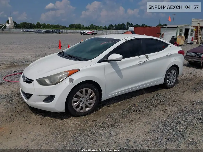 2012 HYUNDAI ELANTRA VIN 5NPDH4AEXCH104157 — фото 2
