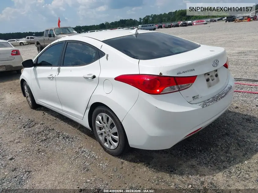 2012 HYUNDAI ELANTRA VIN 5NPDH4AEXCH104157 — фото 3