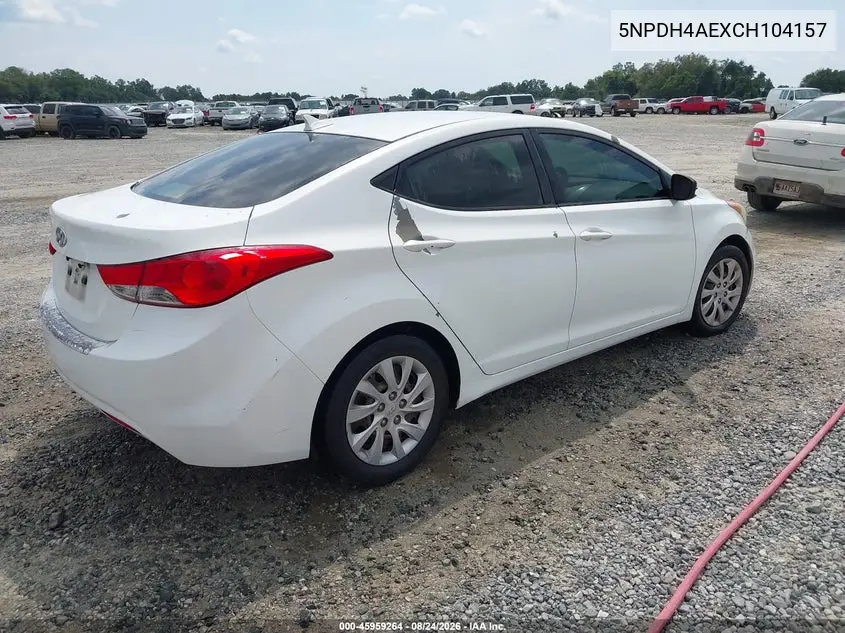 2012 HYUNDAI ELANTRA VIN 5NPDH4AEXCH104157 — фото 4