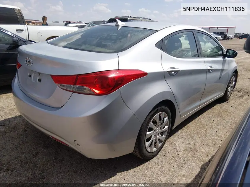2012 HYUNDAI ELANTRA VIN 5NPDH4AEXCH111836 — фото 4