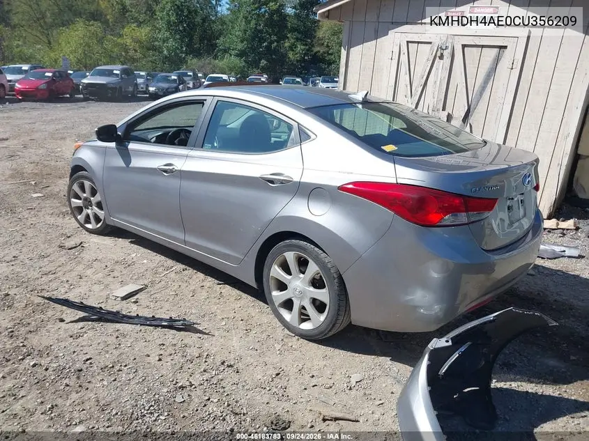 2012 HYUNDAI ELANTRA VIN KMHDH4AE0CU356209 — фото 3