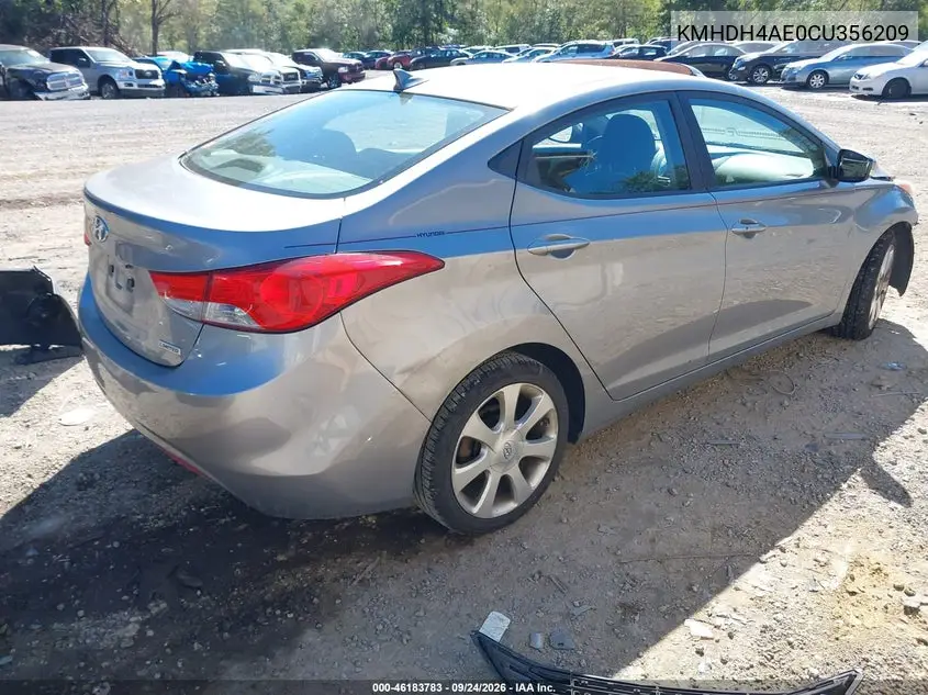 2012 HYUNDAI ELANTRA VIN KMHDH4AE0CU356209 — фото 4