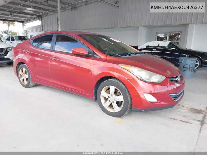 HYUNDAI ELANTRA 2012, VIN KMHDH4AEXCU426377