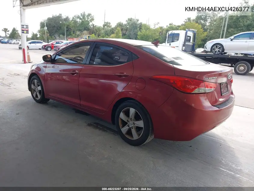 2012 HYUNDAI ELANTRA VIN KMHDH4AEXCU426377 — фото 3