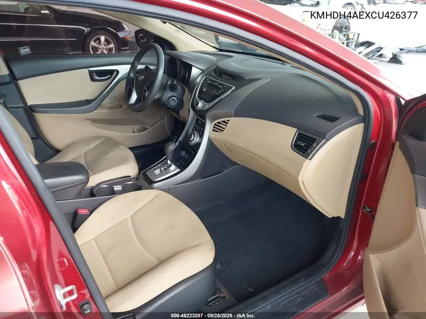 2012 HYUNDAI ELANTRA VIN KMHDH4AEXCU426377 — фото 5