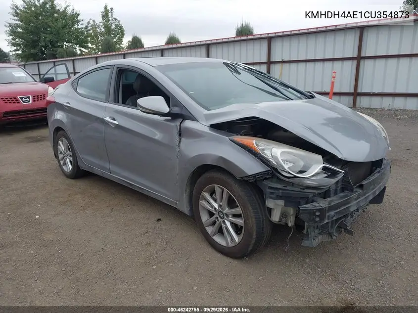 HYUNDAI ELANTRA 2012, VIN KMHDH4AE1CU354873