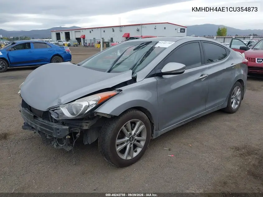 2012 HYUNDAI ELANTRA VIN KMHDH4AE1CU354873 — фото 2