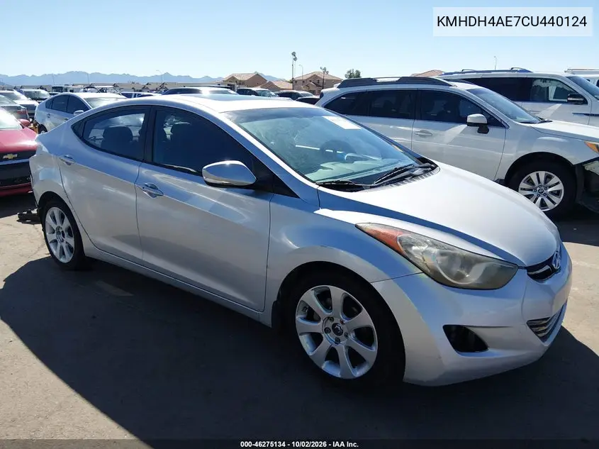 HYUNDAI ELANTRA 2012, VIN KMHDH4AE7CU440124