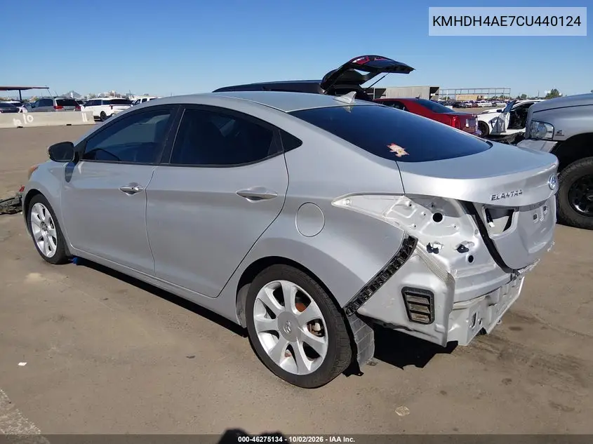 2012 HYUNDAI ELANTRA VIN KMHDH4AE7CU440124 — фото 3