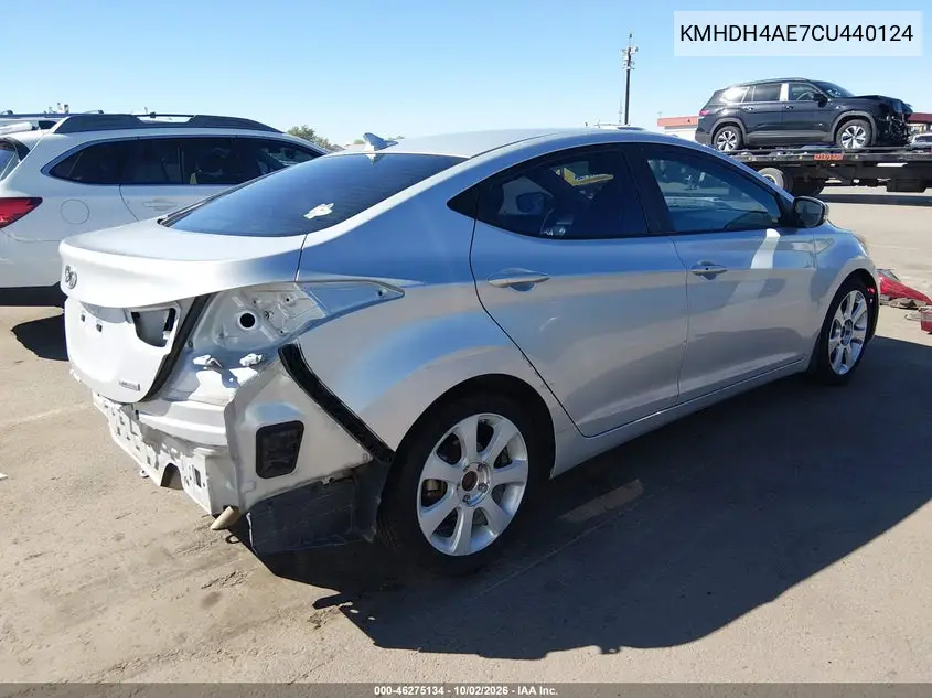 2012 HYUNDAI ELANTRA VIN KMHDH4AE7CU440124 — фото 4