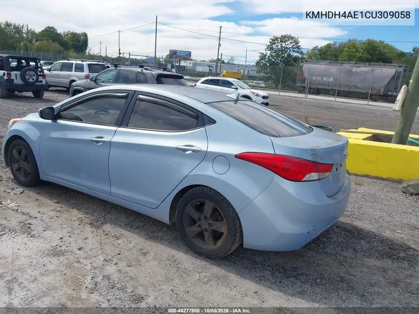 2012 HYUNDAI ELANTRA VIN KMHDH4AE1CU309058 — фото 3