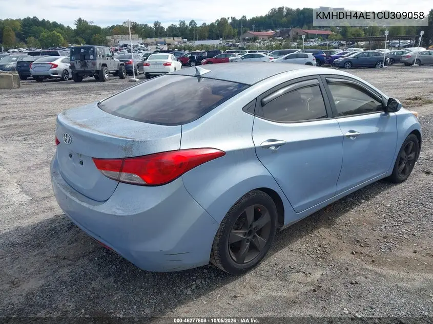 2012 HYUNDAI ELANTRA VIN KMHDH4AE1CU309058 — фото 4