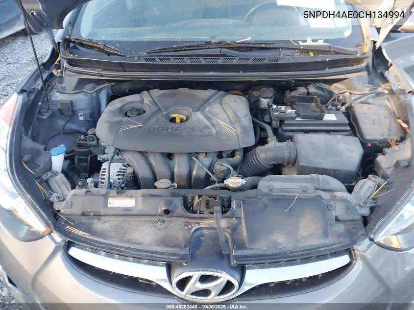 2012 HYUNDAI ELANTRA VIN 5NPDH4AE0CH134994 — фото 10