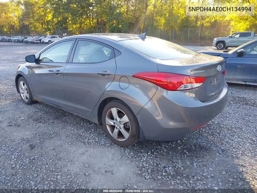 2012 HYUNDAI ELANTRA VIN 5NPDH4AE0CH134994 — фото 3